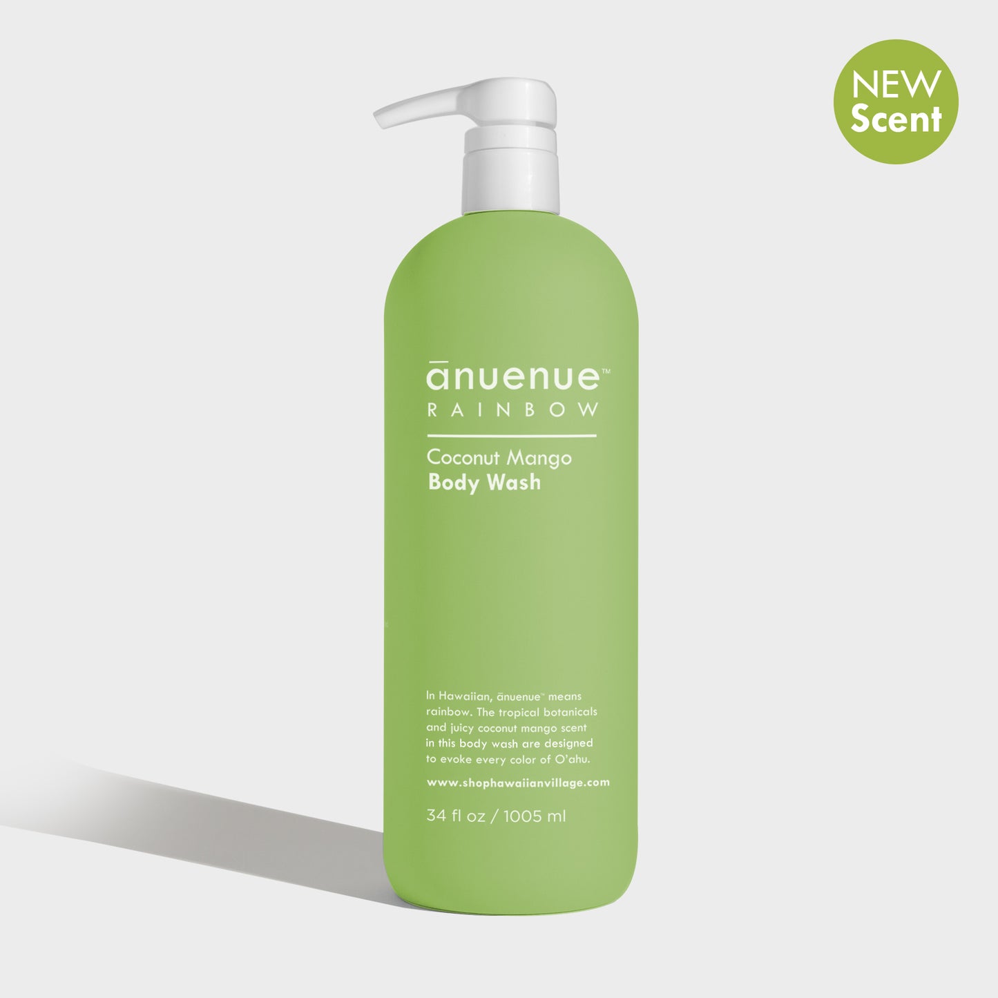 34 fl oz Coconut Mango Body Wash in green bottle